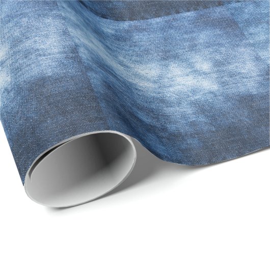 Papier Cadeau Tissu en denim usé, arrière - plan texturé. (Coin rond)