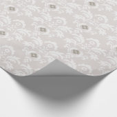 Papier Cadeau Tissu en dentelle gris Damas (Coin)