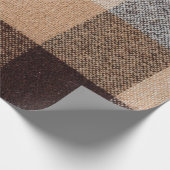 Papier Cadeau Tissu en laine Brown à damiers plaid. tartan (Coin)