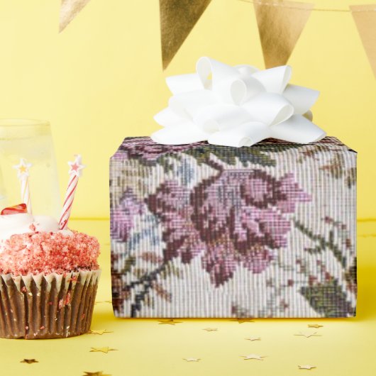 Papier Cadeau tissu floral démodé (Fête d'anniversaire)