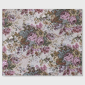 Papier Cadeau tissu floral démodé (Plat)