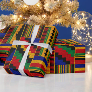 Papier Cadeau Tissu Kente de style africain