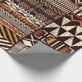 Papier Cadeau Tissu tribal africain patchwork abstrait vin (Coin)