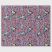 Papier Cadeau Tit birds dans le jardin lilas (Plat)