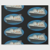 Papier Cadeau Titanic Birthday Black RMS White Star Line Ship  (Plat)