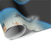 Papier Cadeau Titanic Birthday Black RMS White Star Line Ship  (Coin rond)