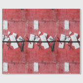 Papier Cadeau TITULAIRE DE LETTRE EN BOIS, Noir rouge, Blanc (Plat)