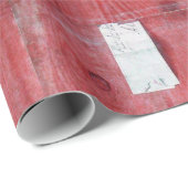 Papier Cadeau TITULAIRE DE LETTRE EN BOIS, Noir rouge, Blanc (Coin rond)