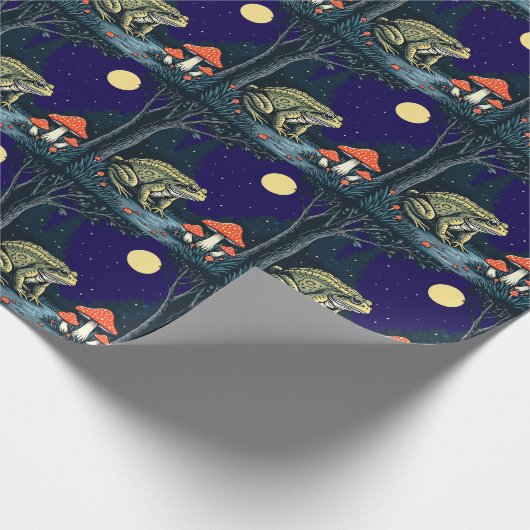 Papier Cadeau Toad Foraging Toadstools In A Moonlit Woodland  (Coin)