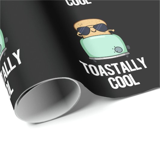 Papier Cadeau Toastal Cool Funny Toast Pun Dark BG (Coin rond)