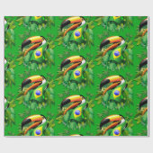 Papier Cadeau Toco Toucan avec drapeau brésilien (Plat)
