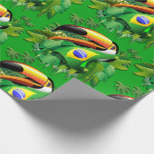 Papier Cadeau Toco Toucan avec drapeau brésilien (Coin)
