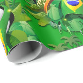 Papier Cadeau Toco Toucan avec drapeau brésilien (Coin rond)