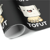 Papier Cadeau Tofut Funny Tofu Pun Dark BG (Coin rond)