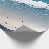Papier Cadeau Toile artistique Vagues de l'océan bleu (Coin)