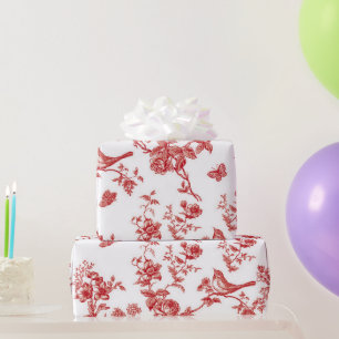 Papier Cadeau Toile aux fleurs et aux oiseaux