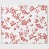 Papier Cadeau Toile aux fleurs et aux oiseaux (Plat)