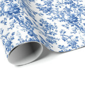 Papier Cadeau Toile Bleu Classique (Coin rond)
