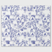 Papier Cadeau Toile bleue et blanche (Plat)