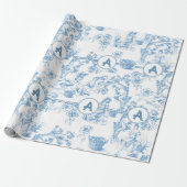 Papier Cadeau Toile bleue et blanche (Déroulé)