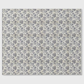 Papier Cadeau Toile Botanique | Hydrangea & Holly de Mer (Plat)