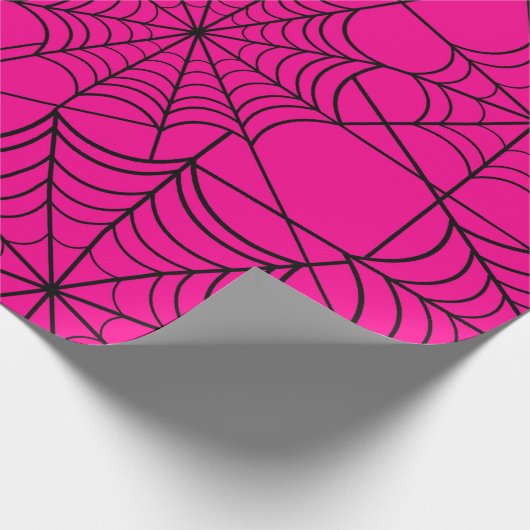 Papier Cadeau toile d'araignée rose-chaud halloween (Coin)