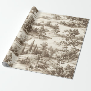 Papier Cadeau Toile de ferme récolte de citrouille Maison de cam