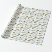 Papier Cadeau Toile de Floride (Couleurs Originales)  (Déroulé)