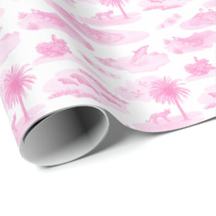 Papier Cadeau Toile de Floride (Rose)