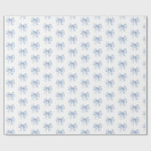 Papier Cadeau Toile de Jouy Blue Elegant Bow (Plat)