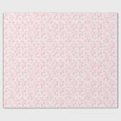 Papier Cadeau Toile de Jouy Pink Bow Girl First 1st Birthday (Plat)