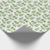 Papier Cadeau Toile de Noël neige | rouleau simple vert (Coin)