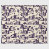 Papier Cadeau Toile de paysage d'aubergines (Plat)