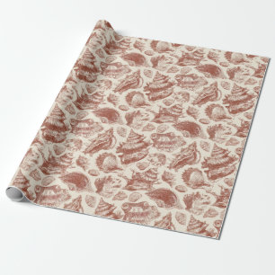 Papier Cadeau Toile de style vintage côtier aux tons terreux cha