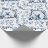 Papier Cadeau Toile florale gravée avec moulin à vent et bateaux (Coin)