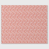 Papier Cadeau Toile florale rouge (Plat)