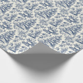 Papier Cadeau Toile Père Noël de Noël bleu (Coin)