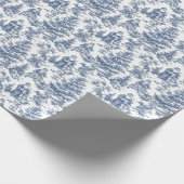 Papier Cadeau Toile Père Noël de Noël bleu (Coin)