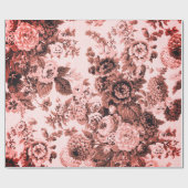 Papier Cadeau Toile rose Brown Vintage (Plat)