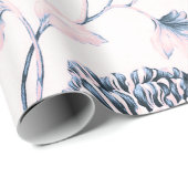 Papier Cadeau Toile végétale Vintage rose antique (Coin rond)