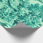 Papier Cadeau Toile Verte Rococo Découpage de style rustique (Coin)