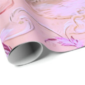 Papier Cadeau Toile victorienne Rococo Style Floral rose Découpa (Coin rond)