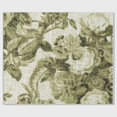 Papier Cadeau Toile Vintage d'olive vert no 4 (Plat)