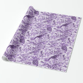 Papier Cadeau Toile violette de Jouy Jardin français (Déroulé)