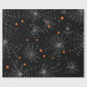 Papier Cadeau Toiles d'araignées et points modernes Halloween no (Plat)