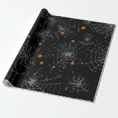 Papier Cadeau Toiles d'araignées et points modernes Halloween no (Déroulé)