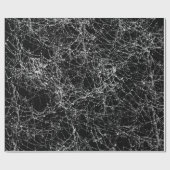 Papier Cadeau Toiles d'araignées noires et argentées pour une fê (Plat)