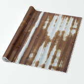 Papier Cadeau Toit en tôle ondulée vintage (Déroulé)