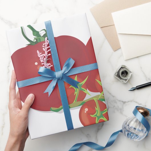 Papier Cadeau Tomates rouges mûres