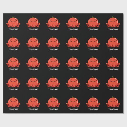 Papier Cadeau Tomatoad Funny Tomato Toad Pun Dark BG (Plat)